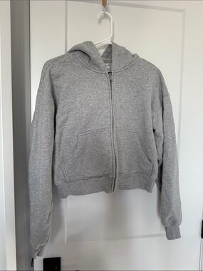 Aritzia Cropped Zip Up Hoodie